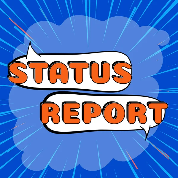 Inspiração Mostrando Sinal Status Report Word Update Resumo Das Situações — Fotografia de Stock