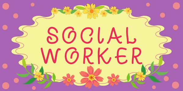 Texto Que Muestra Inspiración Trabajador Social Concepto Que Significa Asistencia — Foto de Stock