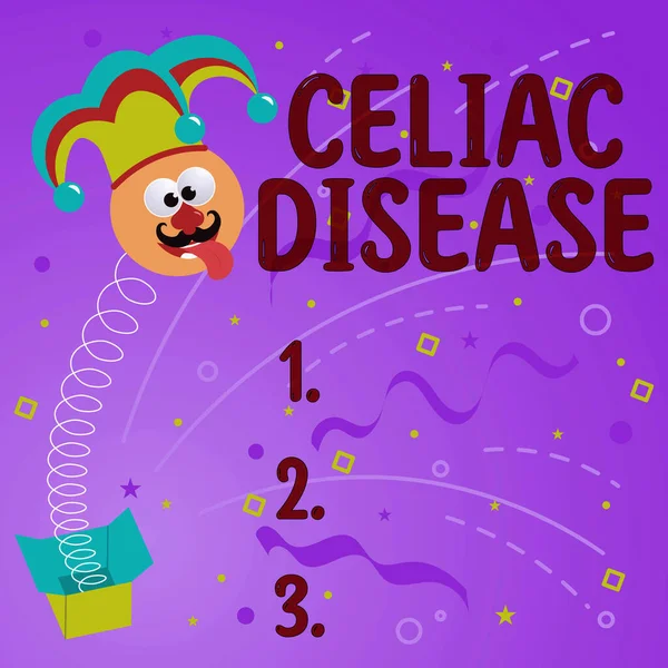 Kézírás Szöveg Celiac Betegség Üzleti Megközelítés Vékonybél Túlérzékeny Glutén Emésztési — Stock Fotó