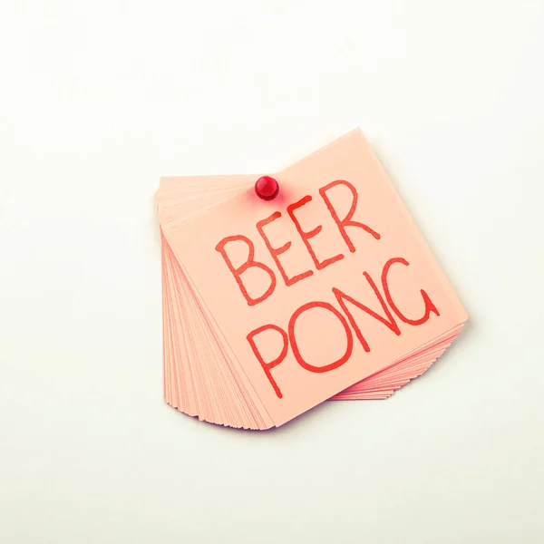 Texto Mostrando Inspiração Beer Pong Internet Concept Jogo Com Conjunto — Fotografia de Stock