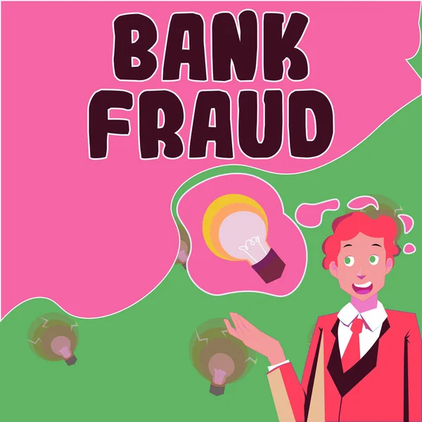 Conceptuele Bijschrift Bank Fraude Business Concept Opzettelijke Perversie Van Waarheid — Stockfoto