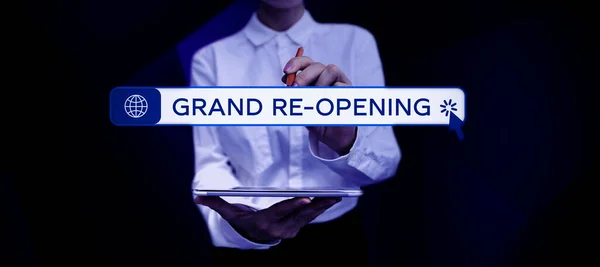 Konceptuální Titulek Grand Opening Business Showcase Konalo Otevření Nového Podniku — Stock fotografie