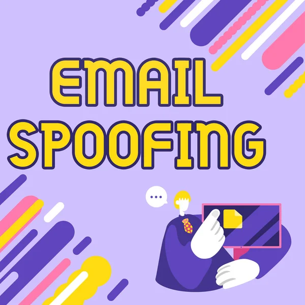 글쓰기 Email Spoofing 이메일 계정이나 서비스의 보안을 — 스톡 사진