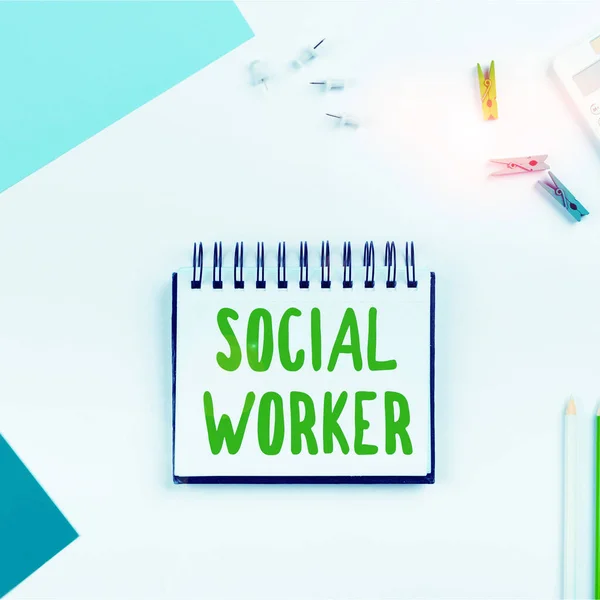 Writing Displaying Text Social Worker Conceptual Photo Assistance State People — Stock Photo, Image
