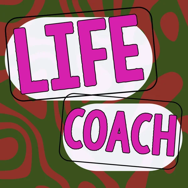Sign Exibindo Life Coach Visão Geral Negócio Uma Pessoa Que — Fotografia de Stock