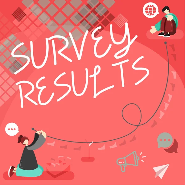 Konceptuell Bildtext Survey Results Business Showcase Resultat Verksamhet Som Samlar — Stockfoto
