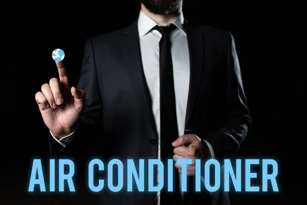 Tekst Bijschrift Presenteren Air Conditioner Business Showcase Apparatuur Voor Het — Stockfoto