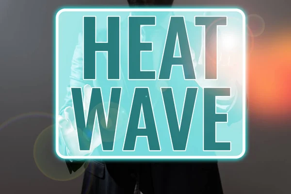 Handwriting Text Heat Wave Concept Meaning Prolonged Period Abnormally Hot — Stock Photo, Image