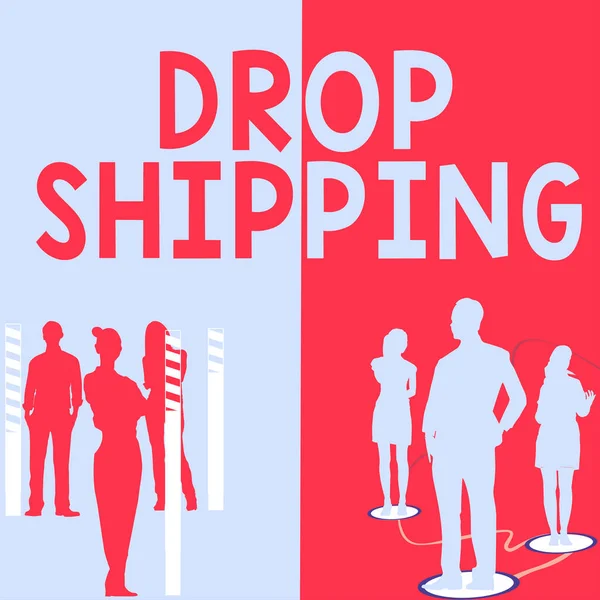 Вивіска Відображає Drop Shipping Word Написано Надсилання Товарів Від Виробника — стокове фото