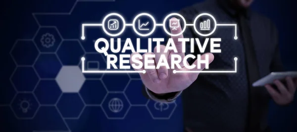 Qualitative Forschung Geschäftsübersicht Zertifiziert Für Die Ausführung Einer Arbeit Kompetent — Stockfoto