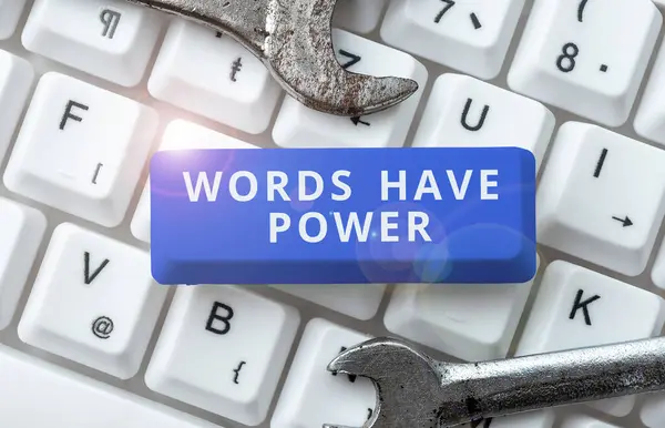 Escribir Mostrando Texto Palabras Tienen Poder Foto Conceptual Energía Capacidad —  Fotos de Stock