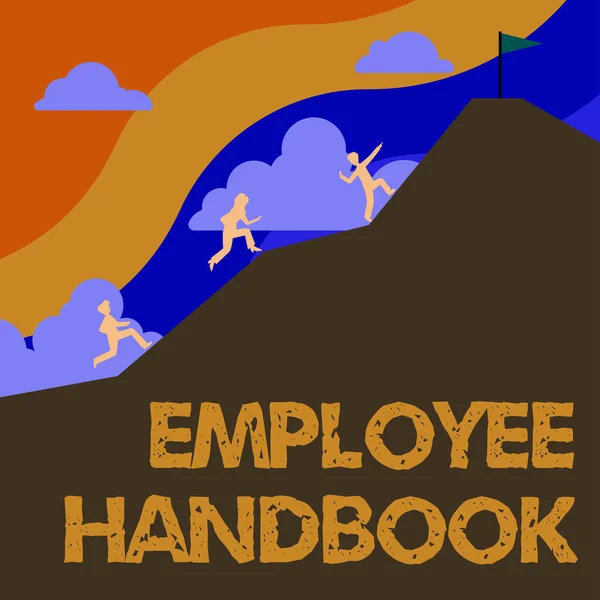 Handwriting Text Employee Handbook Business Approach Documento Que Contém Procedimento — Fotografia de Stock