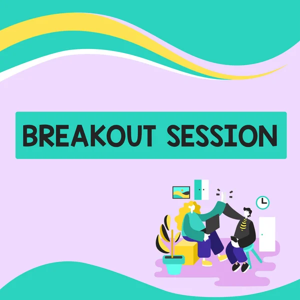 Psaní Textu Breakout Session Concept Znamená Workshop Diskuzi Nebo Prezentaci — Stock fotografie