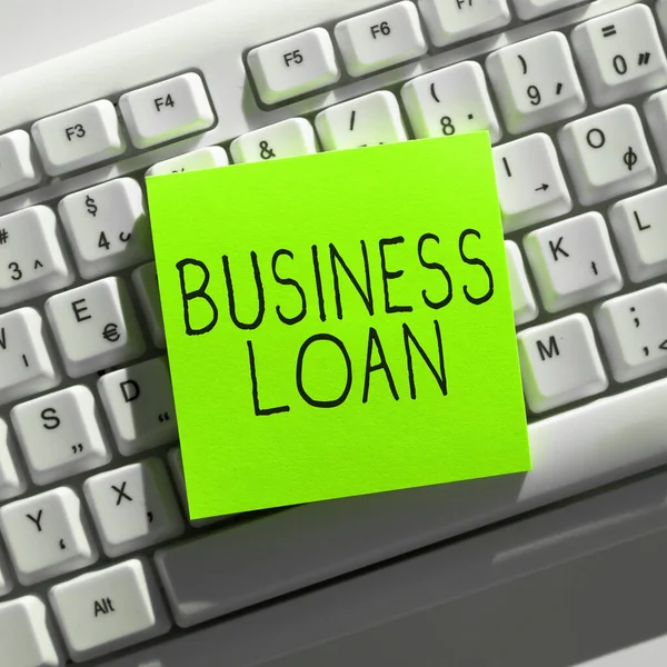 Письменный Знак Business Loan Word Credit Mortgage Financial Assistance Cash — стоковое фото