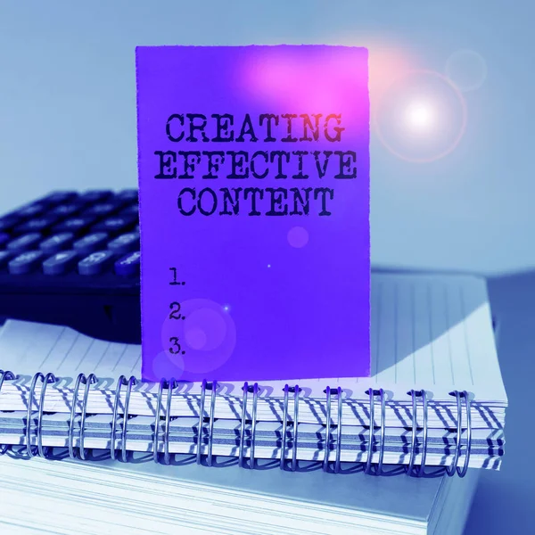 Podpis Pod Tekstem Creating Effective Content Concept Meaning Valuable Information — Zdjęcie stockowe