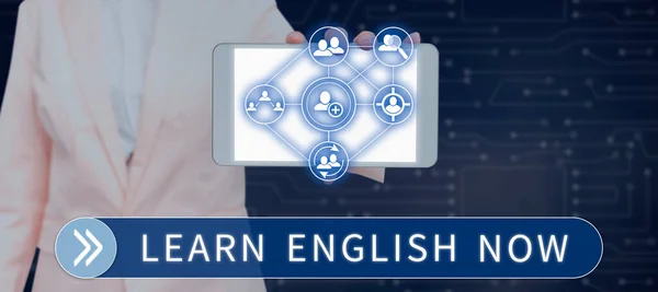 学习英语 因特网概念获得或掌握英语知识和技能 — 图库照片