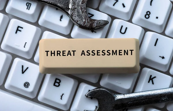 Text sign showing Threat Assessment, Business showcase determining the seriousness of a potential threat
