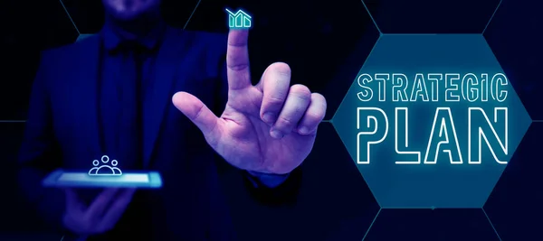 Skriva Text Strategisk Plan Företagande Showcase Process För Att Definiera — Stockfoto