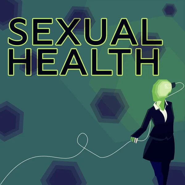 Titulek Textu Prezentující Sexuální Zdraví Slovo Napsané Zdravějším Těle Uspokojující — Stock fotografie