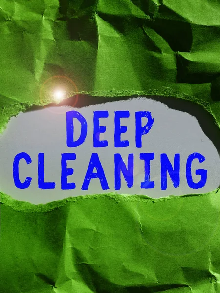 Tekst Bijschrift Presenteren Deep Cleaning Concept Betekent Een Daad Van — Stockfoto