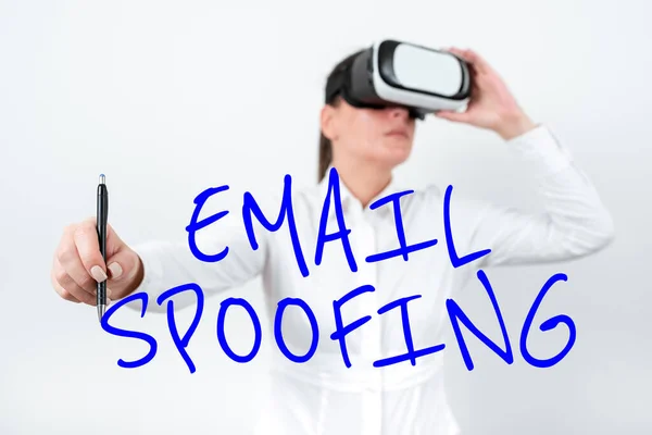 Εννοιολογική Λεζάντα Email Spoofing Internet Concept Εξασφαλίσει Την Πρόσβαση Και — Φωτογραφία Αρχείου