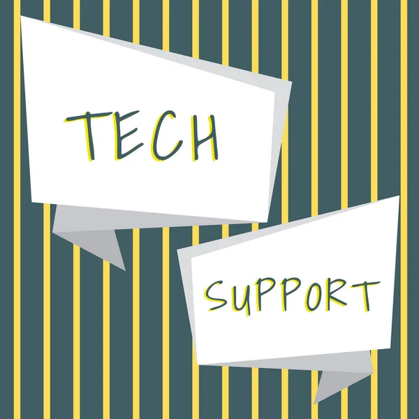 技術サポートの表示に署名する 技術的な問題を抱えている人を支援するための単語 — ストック写真