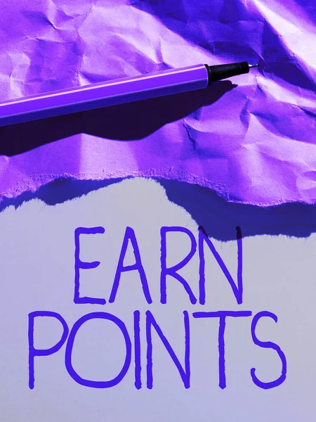 Hand Writing Sign Earn Points Business Overview Get Praise Approval — Stock Photo, Image