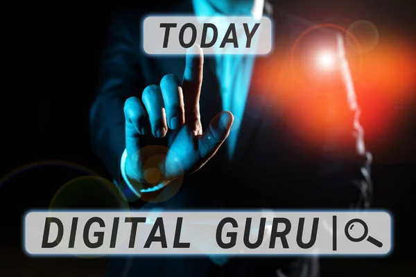 Tekst Met Inspiratie Digital Guru Business Showcase Docent Intellectuele Gids — Stockfoto