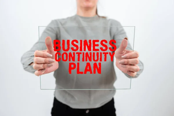 Conceptual Caption Business Continuity Plan Conceptual Photo Creating Systems Prevention — Stock fotografie