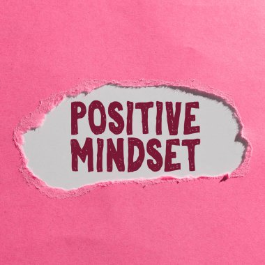 Metin yazma Pozitif Düşünce, kavramsal fotoğraf zihinsel ve duygusal tutum parlak tarafa odaklı