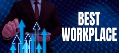 El yazısı metni En İyi İş Yeri, Kavramsal Fotoğraf İdeal Şirketi Yüksek Tazminatsız Çalışacak