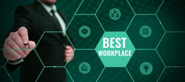 En İyi İş Yeri 'ni sunan metin başlığı, İdeal şirket için Yüksek Tazminatsız Çalışmak Sözcük