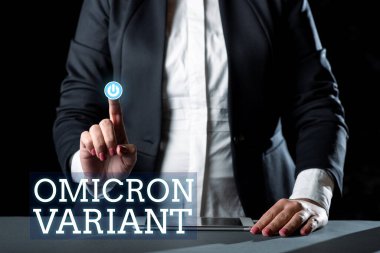 Yeni bir tür koronavirüsün neden olduğu hafif ve şiddetli solunum hastalıkları anlamına gelen Omicron Variant belirtilerini gösteren ilham.