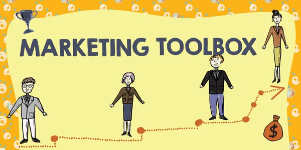 Texto Que Muestra Inspiración Marketing Toolbox Concepto Negocio Significa Promover —  Fotos de Stock
