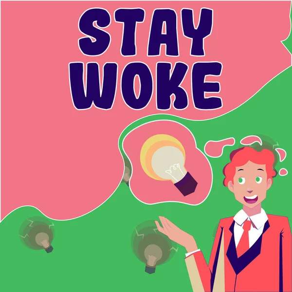 Wyświetlacz Koncepcyjny Stay Woke Pomysł Biznes Jest Świadomy Otoczenia Rzeczy — Zdjęcie stockowe
