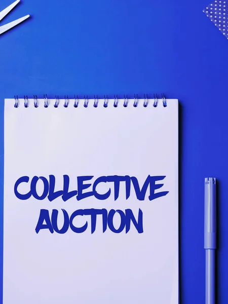 Text Sign Showing Collective Auction Conceptual Photo Gathering Measuring Information — Stock Photo, Image