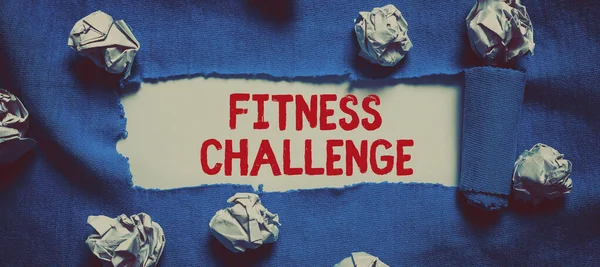 Εννοιολογική Λεζάντα Fitness Challenge Λέξη Για Την Κατάσταση Του Είναι — Φωτογραφία Αρχείου
