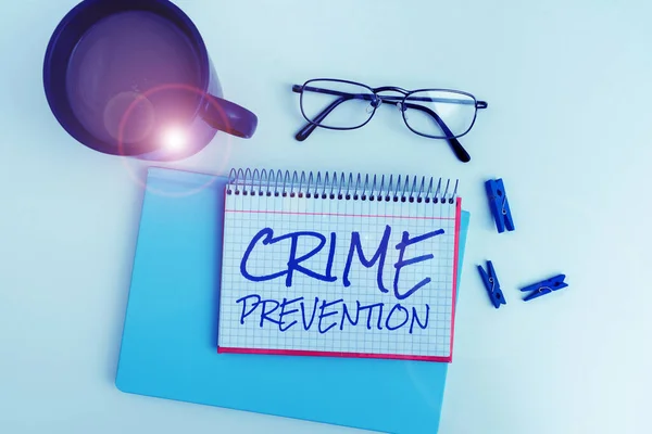 Ispirazione Mostrare Segno Prevenzione Del Crimine Business Overview Federal Offense — Foto Stock