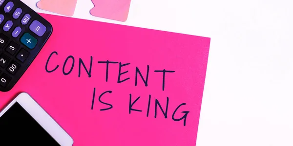 Handwriting text Content Is King, Internet Concept Content is the heart of todays marketing strategies