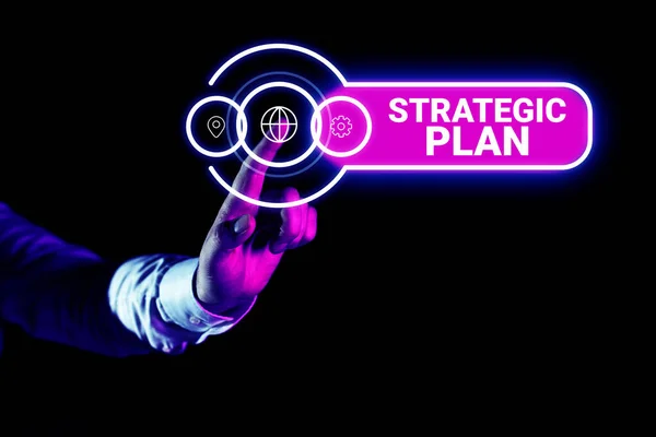 전략적 계획을 설명하는 비즈니스 전략을 정의하고 결정하는 프로세스 — 스톡 사진