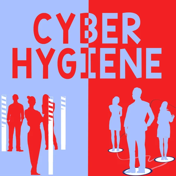 Écriture Affichant Texte Cyber Hygiene Word Pour Les Mesures Que — Photo