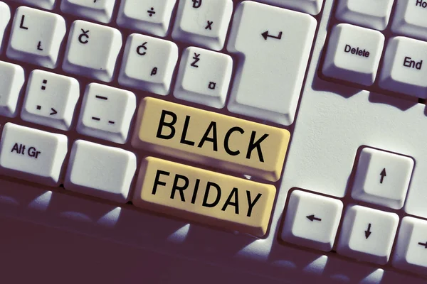 Handwriting Text Black Friday Concept Meaning Day Holiday Thanksgiving Shopping — Stock Photo, Image