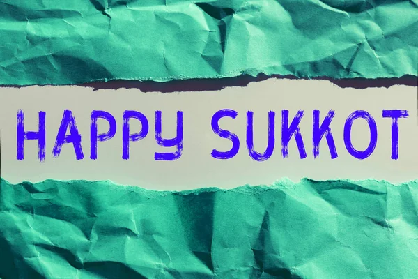 Sinal Texto Mostrando Feliz Sukkot Palavra Para Irlanda Celebração Verde — Fotografia de Stock