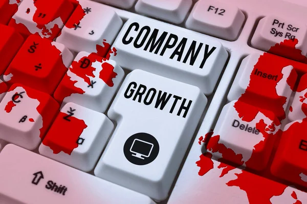 Szöveges Jel Amely Vállalati Növekedést Üzleti Megközelítés Hosszú Távú Szakaszban — Stock Fotó
