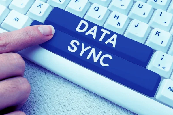 Inspiráló Szöveg Data Sync Internet Concept Adatok Amelyek Folyamatosan Generált — Stock Fotó