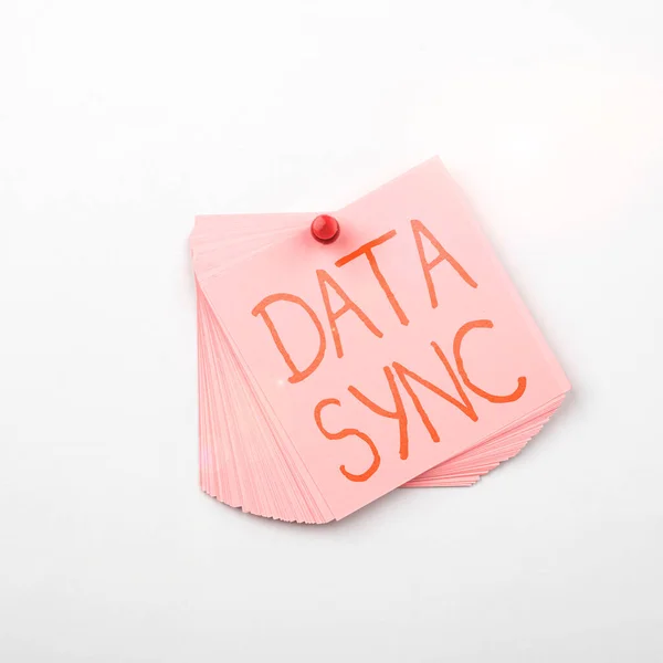 Sign Weergeven Van Data Sync Business Concept Gegevens Die Continu — Stockfoto