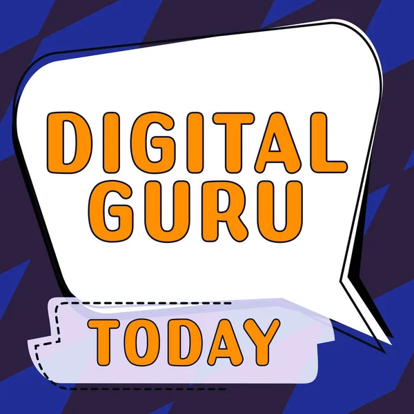 Podpis Tekstowy Przedstawiający Digital Guru Business Showcase Teacher Przewodnik Intelektualny — Zdjęcie stockowe