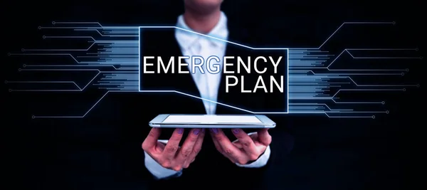 Legenda Conceitual Plano Emergência Conceito Que Significa Procedimentos Para Resposta — Fotografia de Stock