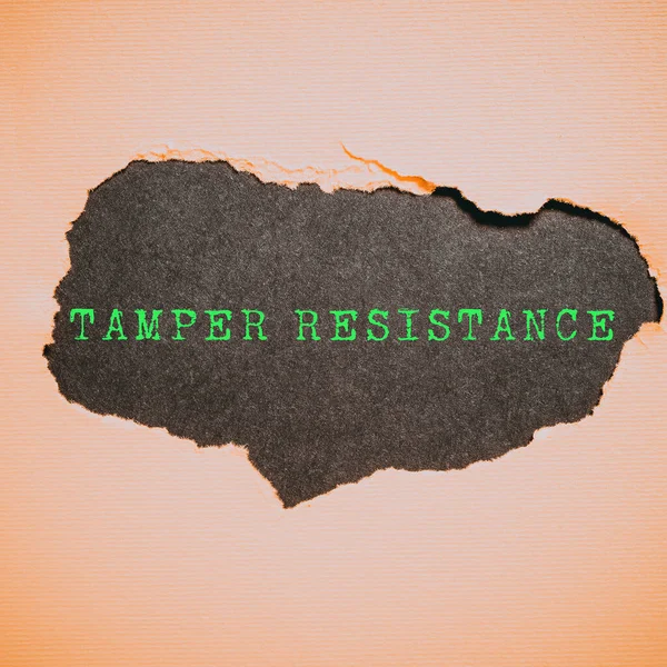 Hand Writing Sign Tamper Resistance Conceptual Photo Resilent Physical Harm — Stock Photo, Image