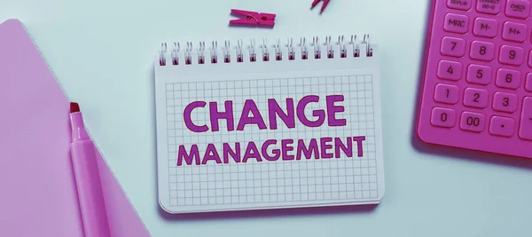 Handskriftstext Change Management Konceptuellt Foto Ersättning Ledarskap Organisation Policy — Stockfoto